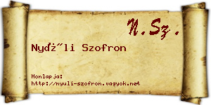 Nyúli Szofron névjegykártya
